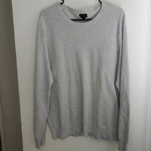 J. Crew Cotton Cashmere Blend Light Gray Crewneck Pullover NWOT Men's Sz L